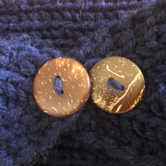 Vintage Y2K Knit Winter Headband Feather Bead Flower Accent Deep Blue One Size - Picture 9 of 11